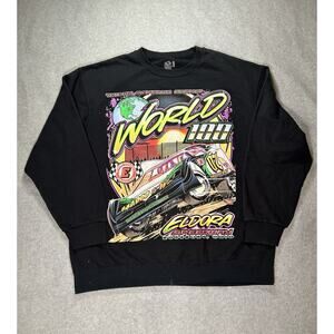 Eldorado Speedway Sweater Mens Large World 100 Ohio Sweatshirt Pullover Racecar